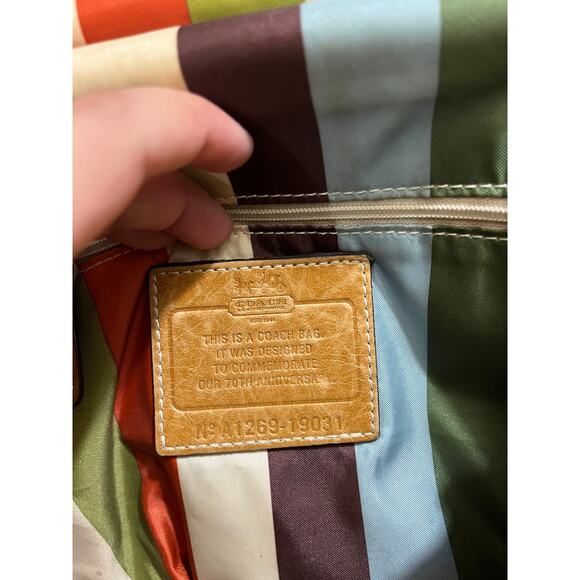 Coach Legacy Willy Colorblock Blue White Leather 70th Anniversary Crossbody‎ Bag - Picture 8 of 10